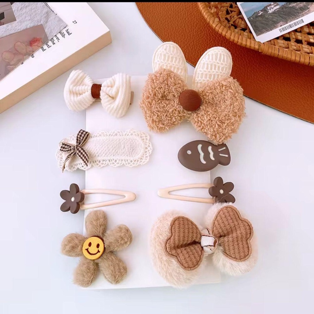 Cute Hair Clip Set with Bows and Flowers 2 packs